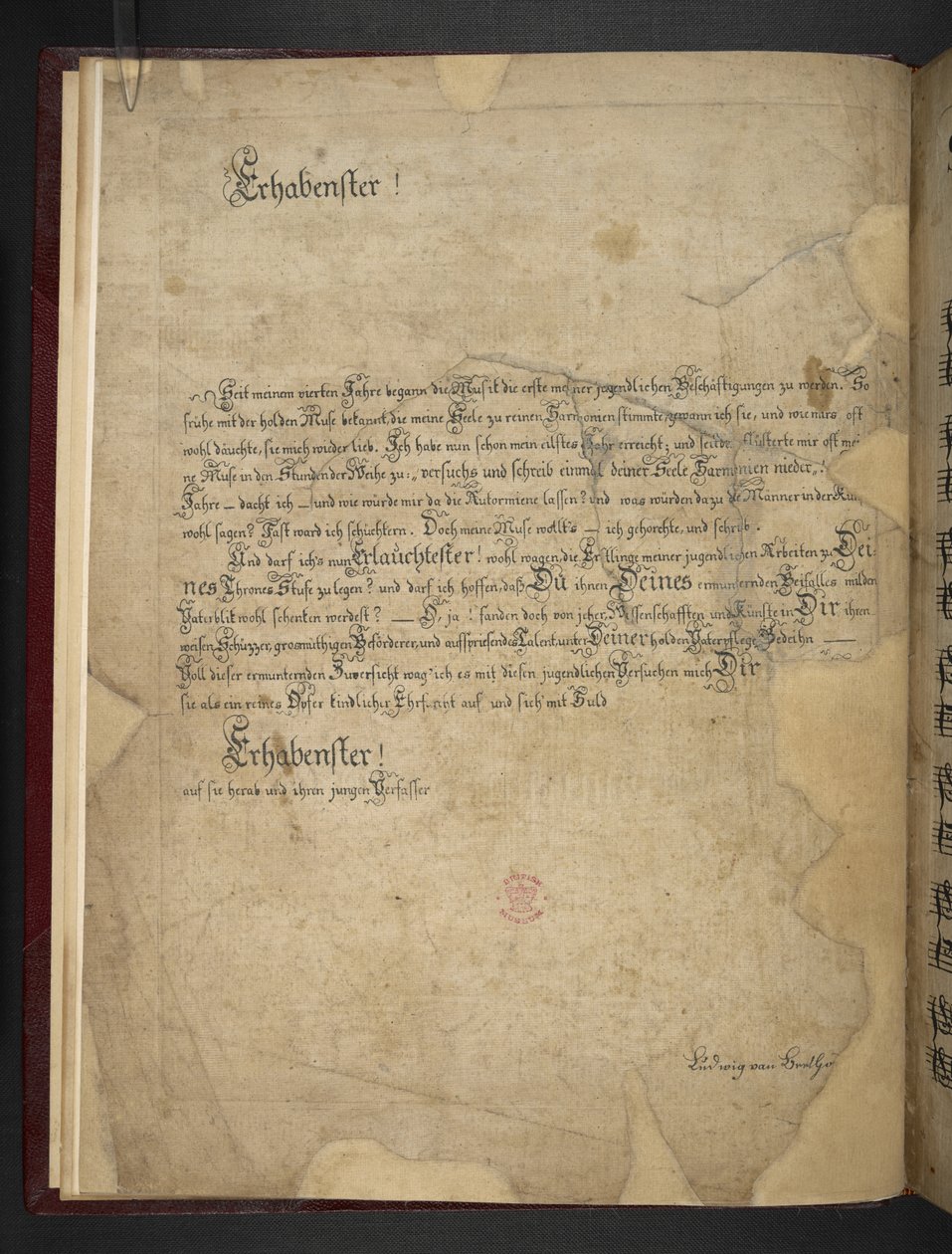 Dodaj MS 41631 f.1v Beethovena kopia jego trzech wczesnych sonat pianoforte Eb, f-moll i d autorstwa Unbekannter Künstler