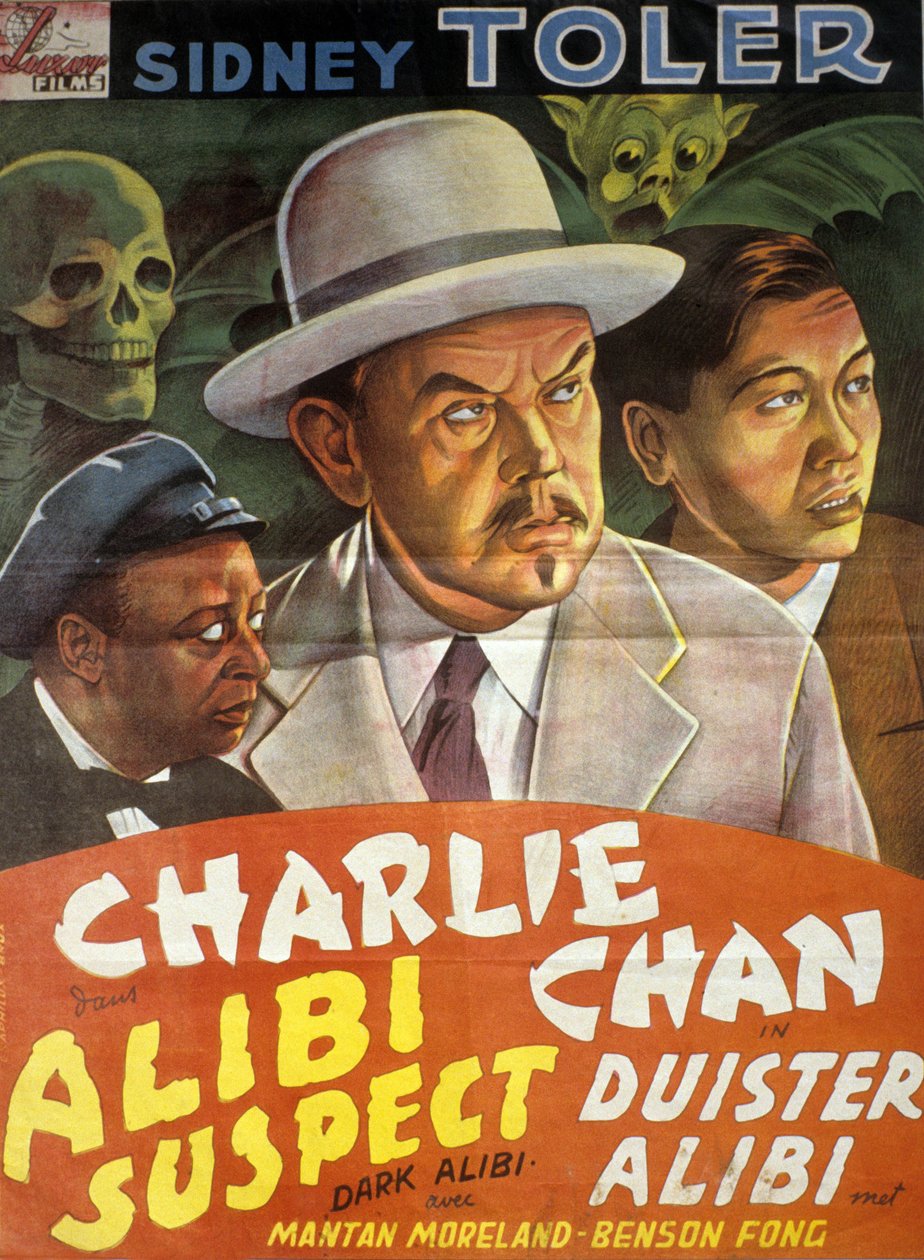 Plakat filmu Charlie Chan: Podejrzany o Alibi (ciemne alibi) w reżyserii Phila Karlsona z SidneyTolerem autorstwa Unbekannt