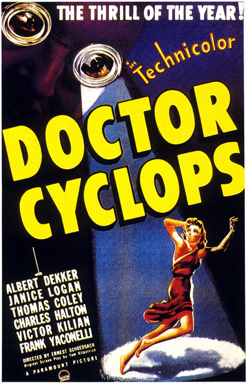 Plakat filmu Doktor Cyklop, DR. CYCLOPS, ERNEST SCHOEDSACK, z Albertem Dekkerem 1940 autorstwa Unbekannt