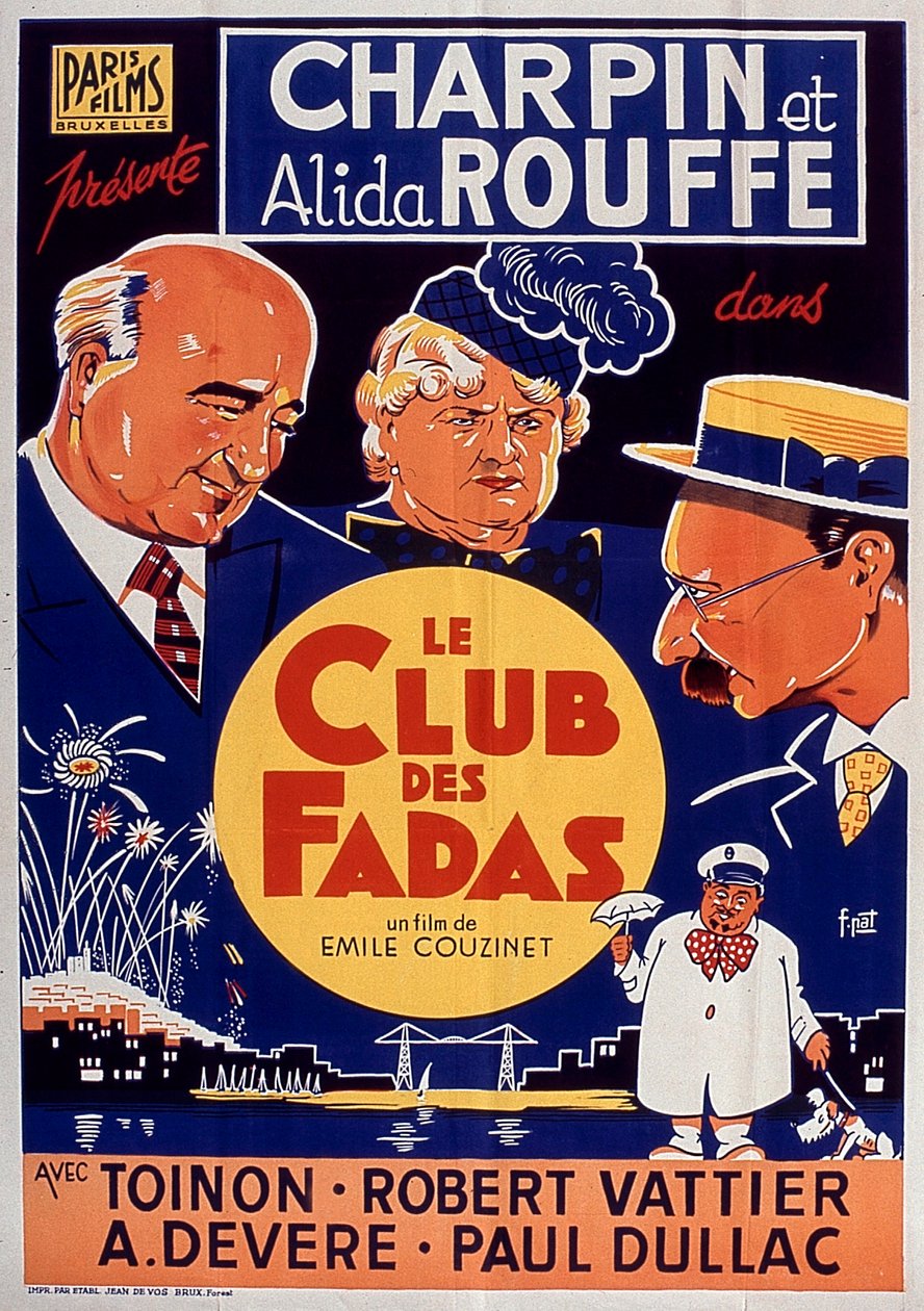 Plakat z filmu Le Club des fadas z Fernandem Charpinem i Alidą Rouffe reż. EmileCouzinet 1939 autorstwa Unbekannt