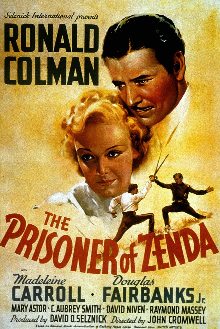 Plakat filmu Johna Cromwella The Prisoner of Zenda z Madeleine Carroll i Douglasem Fairbankiem Jr 1937 autorstwa Unbekannt