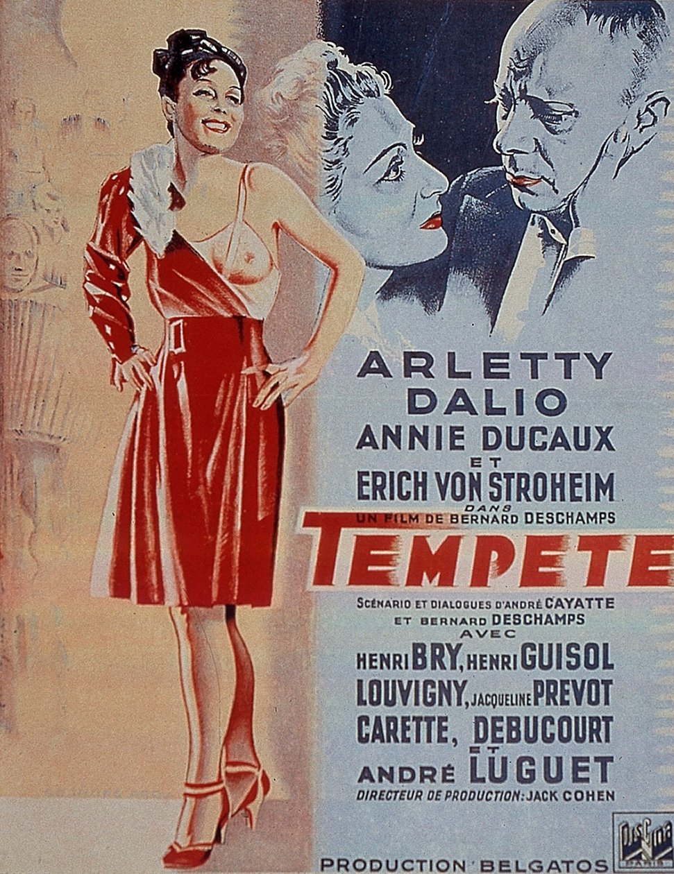 Plakat filmu Tempete Bernarda Deschampsa z Arletty 1940 autorstwa Unbekannt