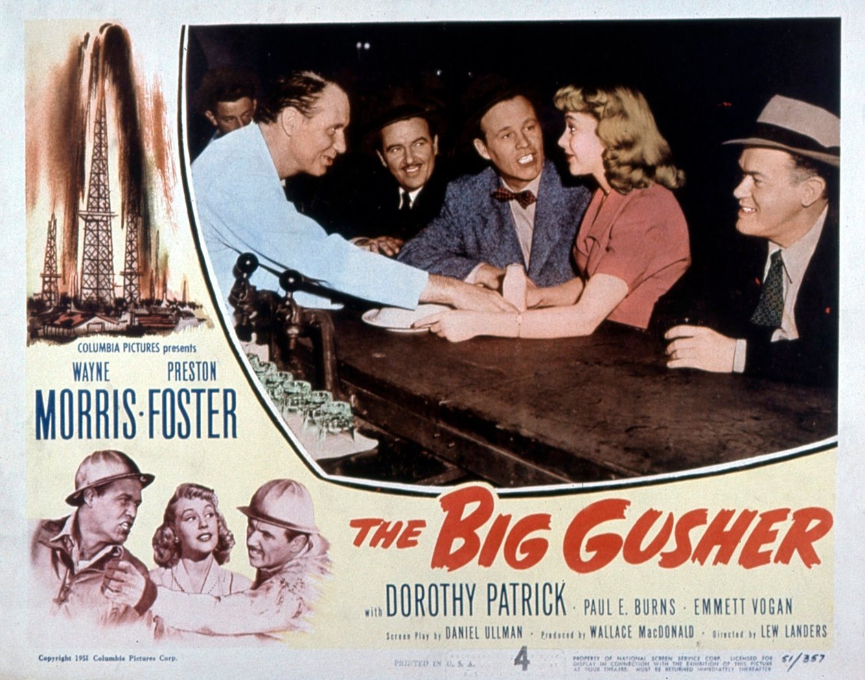 Plakat z filmu The big Gusher LewLandera z Waynem Morrisem i Prestonem Fosterem 1951 autorstwa Unbekannt