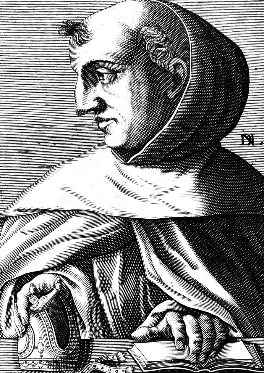 Albert Magnus (1193/1206-1280) niemiecki mnich dominikański, naukowiec, filozof i teolog, rycina autorstwa Unbekannter Künstler