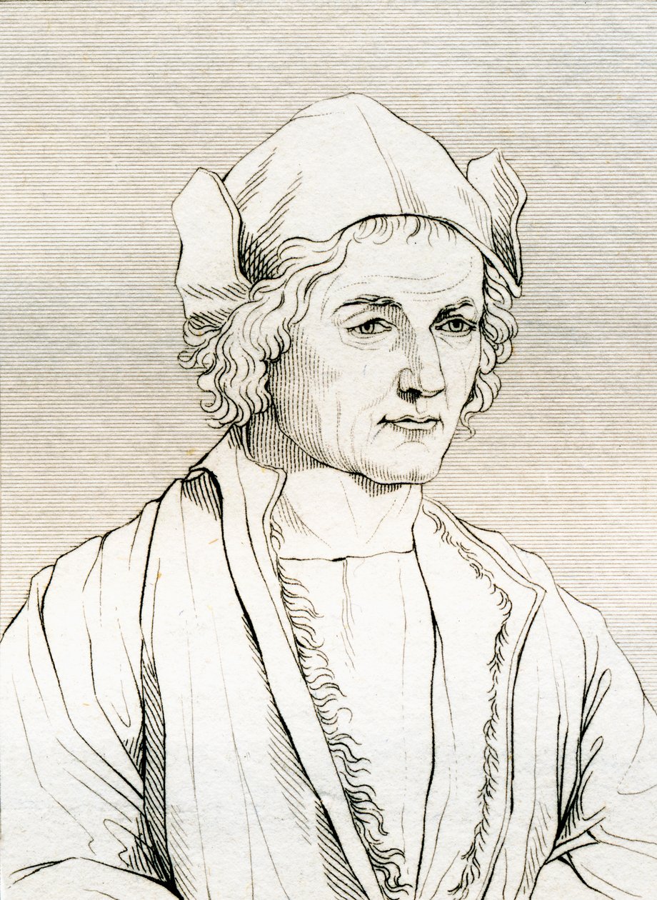Ojciec Albrechta Dürera, według obrazu Albrechta Dürera z 1497 r., z „Zabytkowej Galerii Portretów i Malarstwa”, wydanej w 1808 r. autorstwa Unbekannt