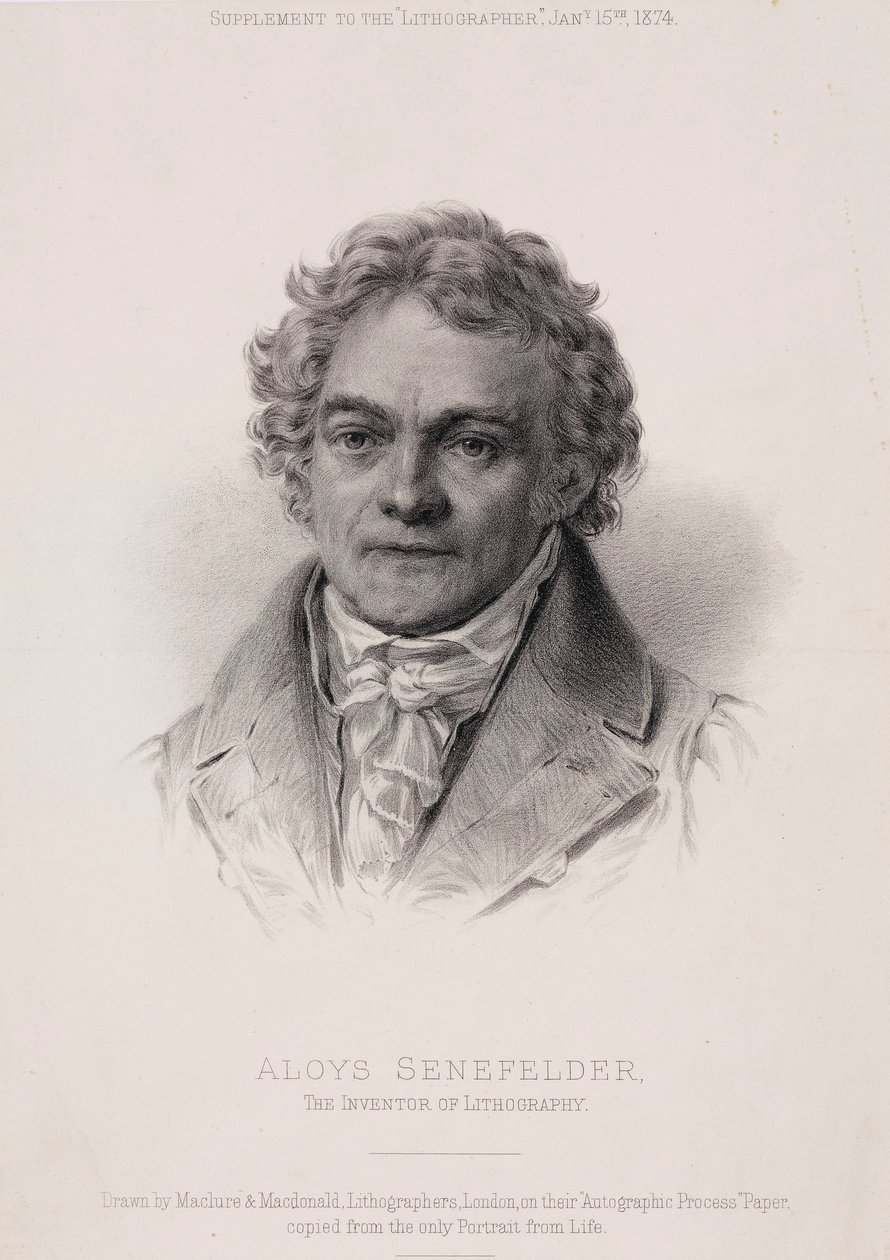 Alois Senefelder, niemiecki wynalazca litografii, c1810 autorstwa Unbekannt
