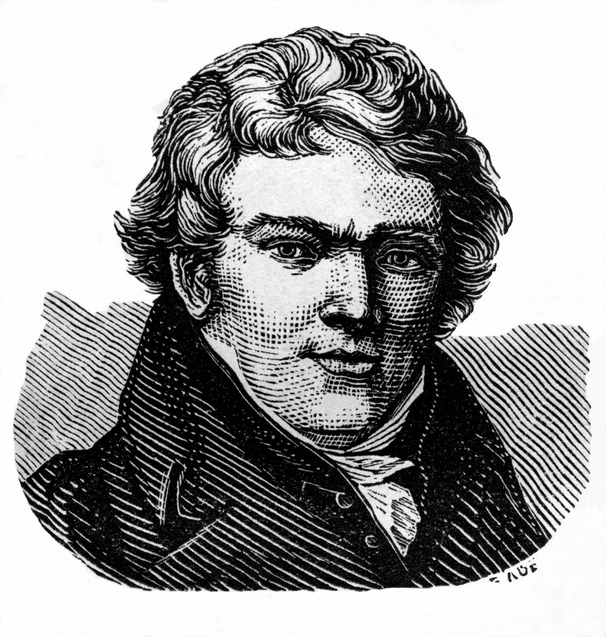 Aloys Senefelder (1771-1834), acteur et dramaturge allemand, inventeur de la lithographie et imprimeur - Senefelder, Alois, wynalazca litografii. Ilustracja / drzeworyt z : "Świat w ilustracjach", opublikowany przez autora Dr. Chr. autorstwa Unbekannter Künstler