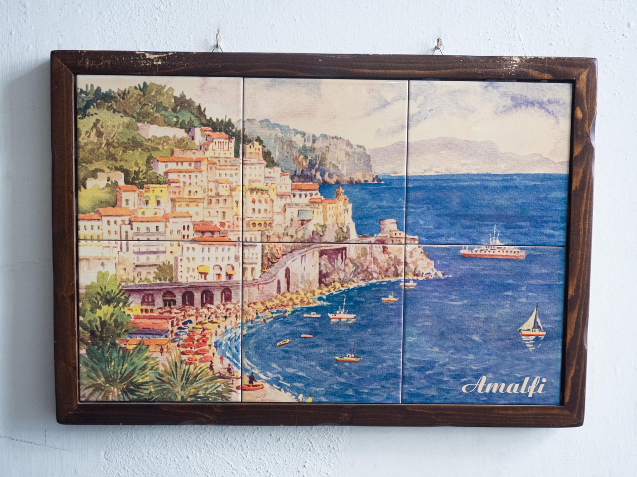 Amalfi, pintura em azulejo, Amalfi, Costa Amalfitana, Costiera Amalfitana, Província de Salerno, Campânia, Itália, Europa (foto)polonês autorstwa Unbekannter Künstler