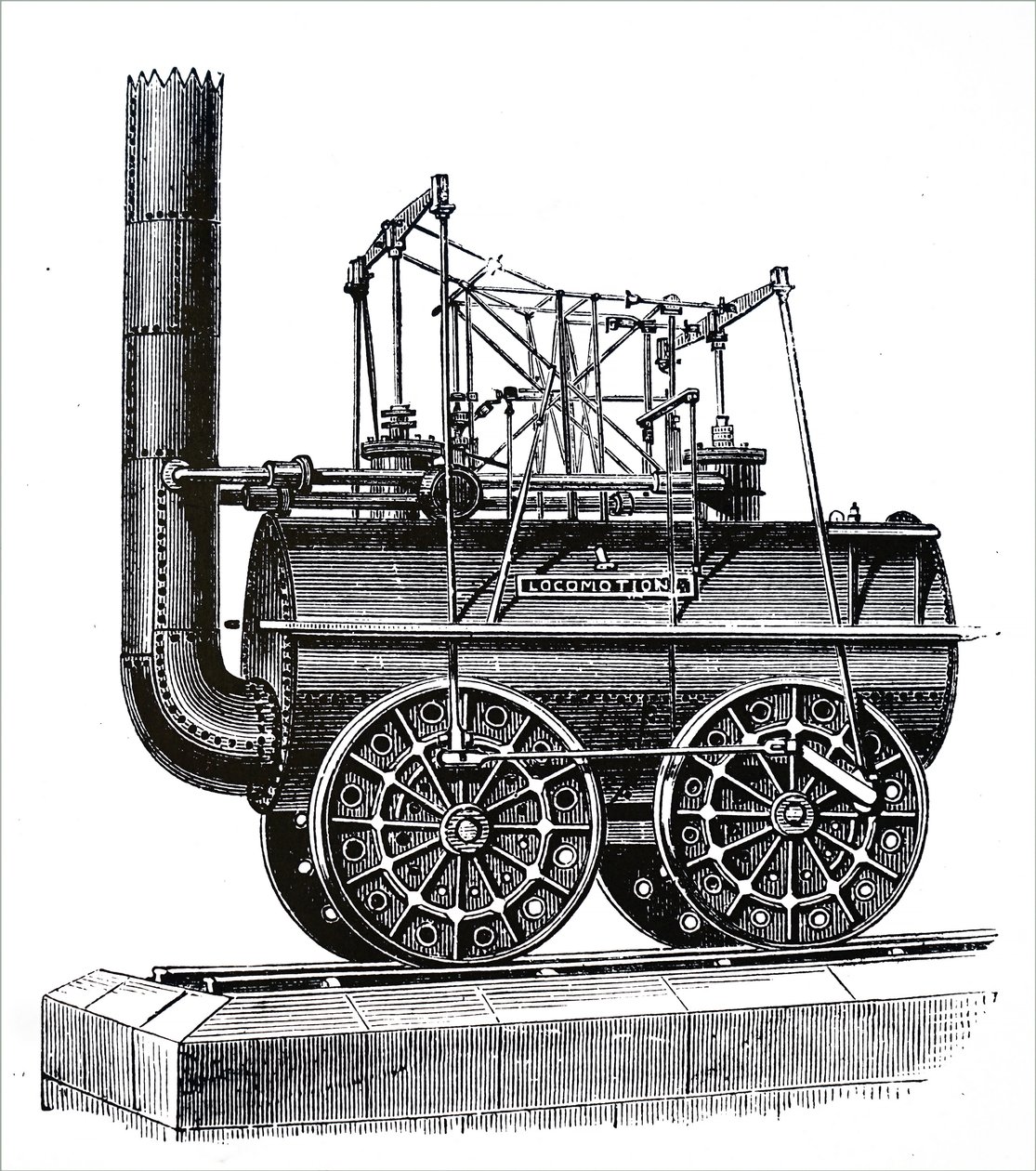 Lokomotywa silnikowa, którą zbudował George Stephenson autorstwa Unbekannt