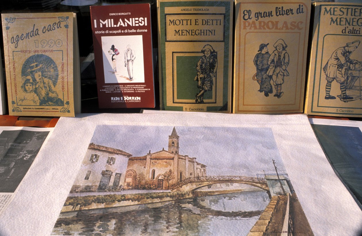 Handel antykami, Naviglio Grande, Mediolan, Lombardia, Włochy autorstwa Unbekannt