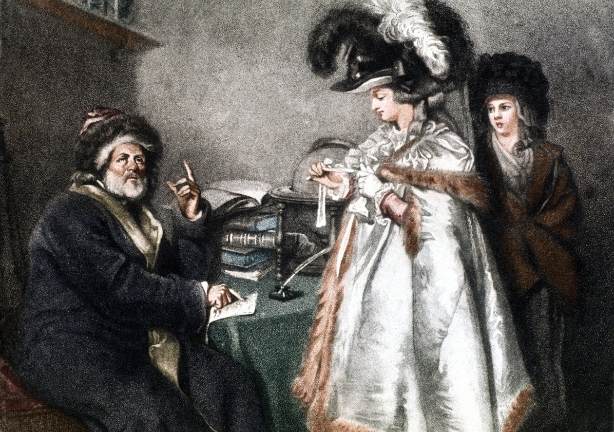 U astrologa, ok. 1750-1800 (rycina) autorstwa Unbekannter Künstler
