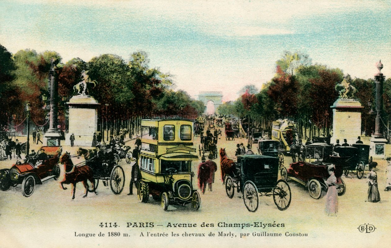 Avenue des Champs - Elysées, Paryż, ok. 1900 r. autorstwa Unbekannter Künstler
