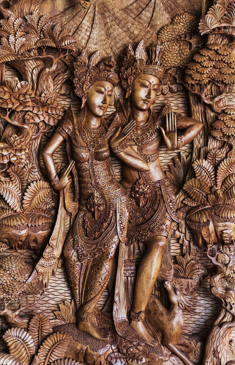 Balijska rzeźba na sprzedaż, Ubud, Bali, Indonezja (zdjęcie) autorstwa Unknown