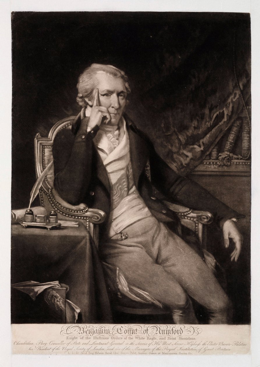 Benjamin Thompson, hrabia Rumford, amerykański administrator, ok. 1810 autorstwa Unbekannt