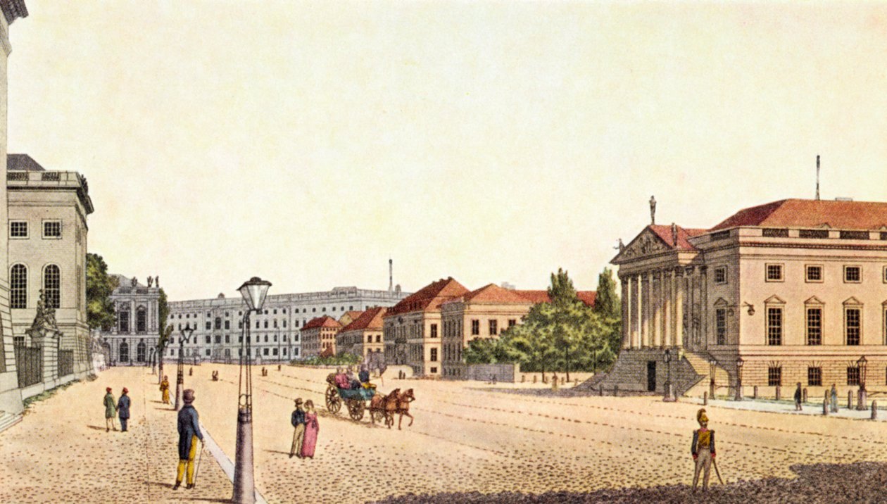Berlin - bulwar "Unter den Linden" i Opera Berlińska, koniec XIX/początek XX wieku (druk) autorstwa Unbekannter Künstler