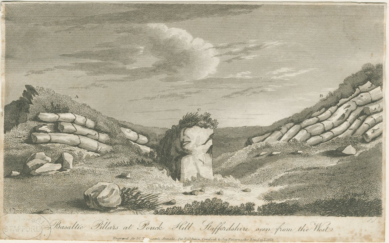 Bescot - Słupy bazaltowe: grawerowanie i [ok. 1818] autorstwa Unbekannt