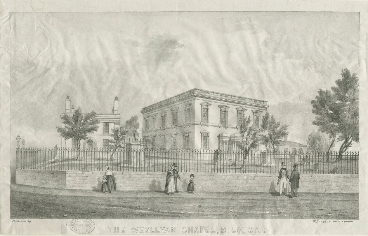 Bilston - Kaplica Wesleyańska: litografia, nd [?1840s] autorstwa Unbekannt