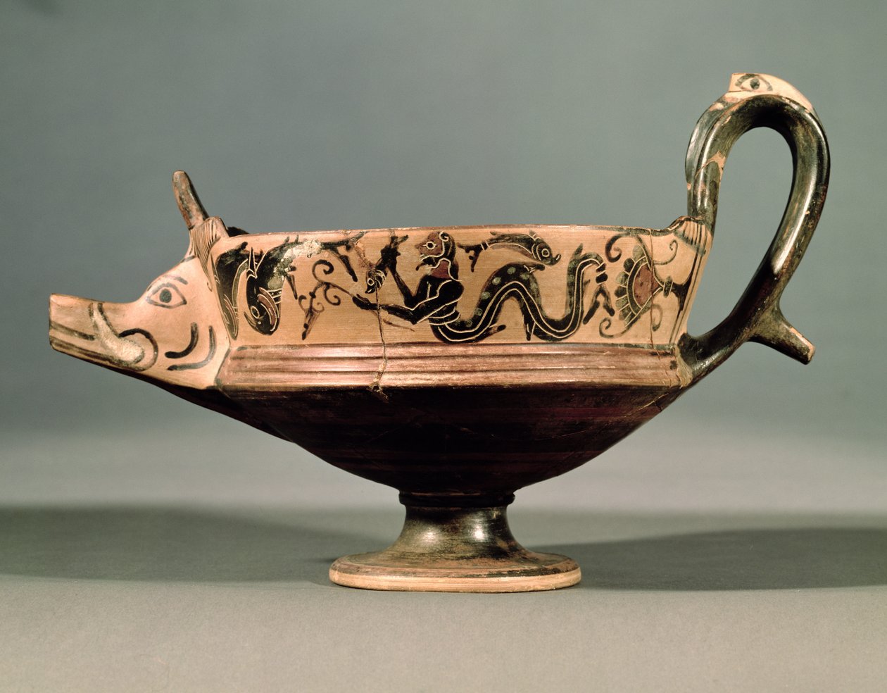 Boeotian czarnofigurowy kyathos z grupy Boeotian Dancers, ok. 575-550 pne (ceramika) autorstwa Unbekannt