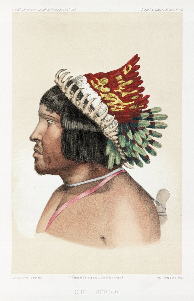Wódz Bororo, Ameryka Południowa, ok. 1843-1847 autorstwa Unbekannt