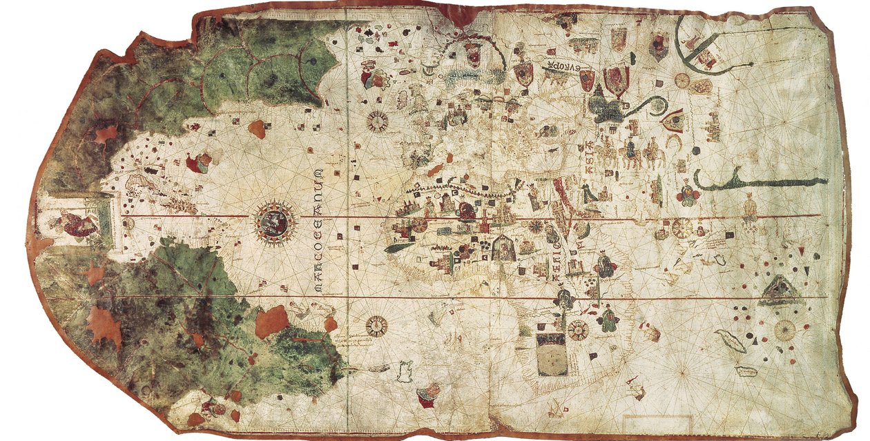 COSA, Juan de la (1460-1510). Kartograf. Wykres Juana de la Cosa (1500). HISZPANIA. MADRYT (WSPÓLNOTA AUTONOMICZNA). Madryt. Muzeum Marynarki Wojennej autorstwa Unbekannter Künstler