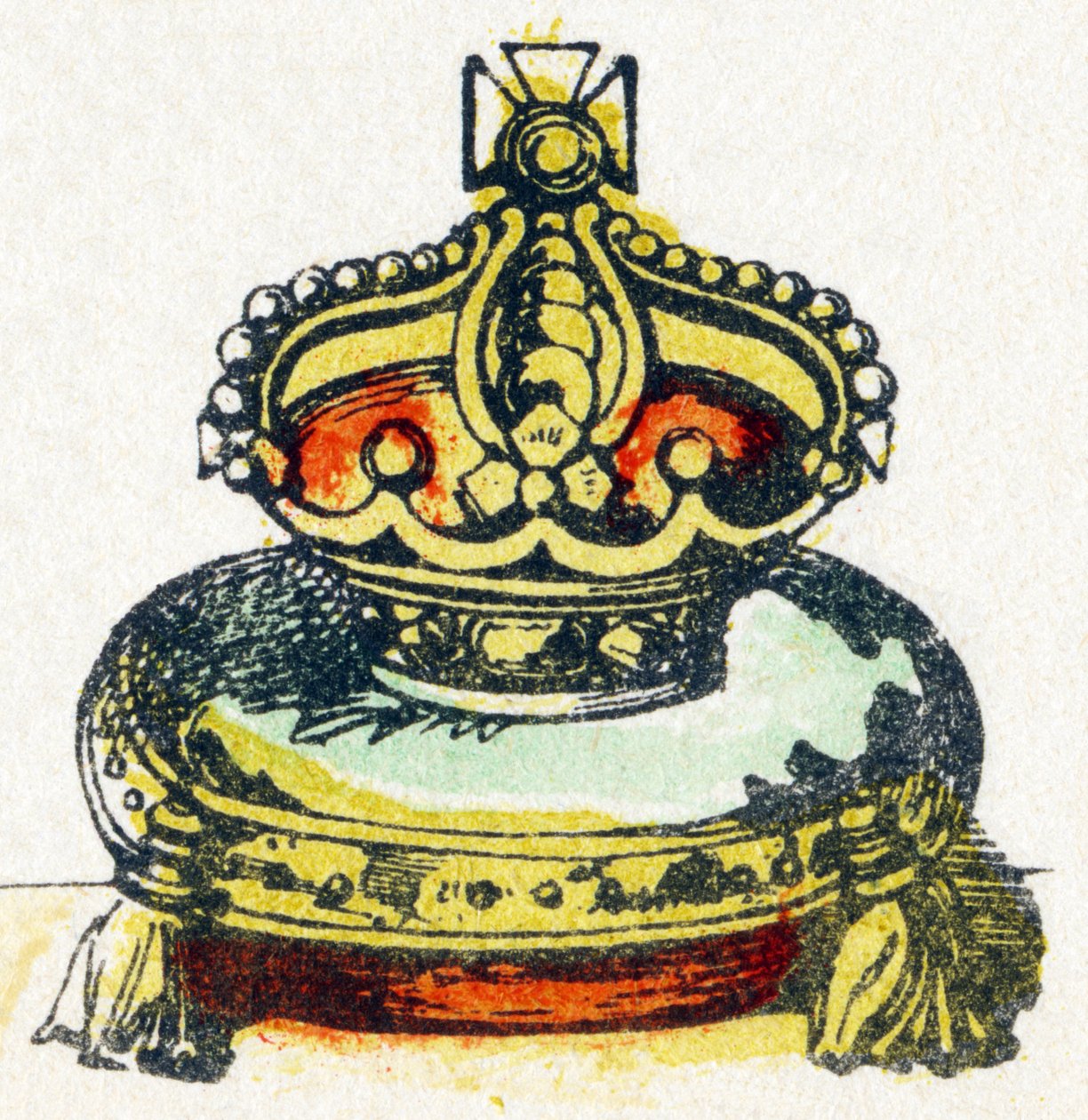 C - Korona - Alfabet - rozrywka dla dzieci - Obraz epinal, popularna seria c.1890 (ilustracja) autorstwa Unbekannt
