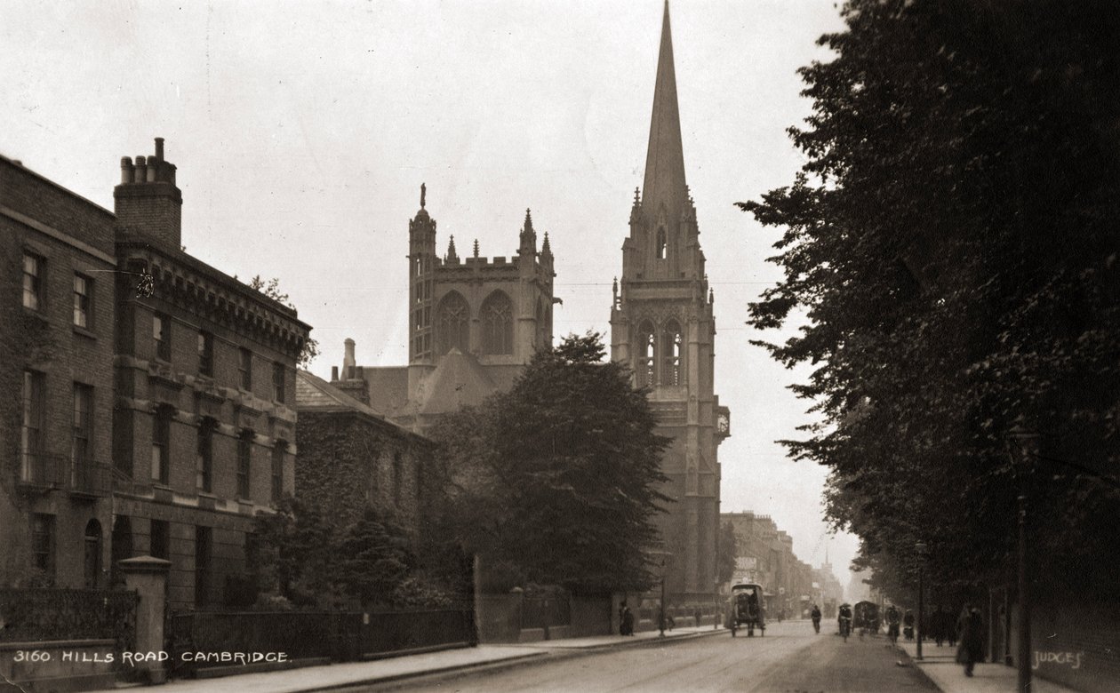 Cambridge - Hills Road na początku 1900 roku (pocztówka0 autorstwa Unbekannter Künstler