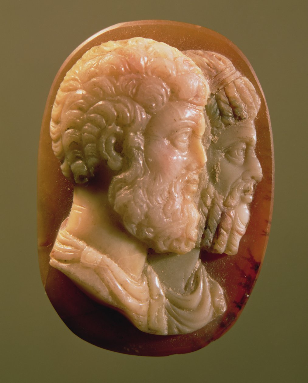 Kamea przedstawiająca Marka Aureliusza (121-180) i Lucjusza Werusa (130-169) Roman (onyks) autorstwa Unbekannt