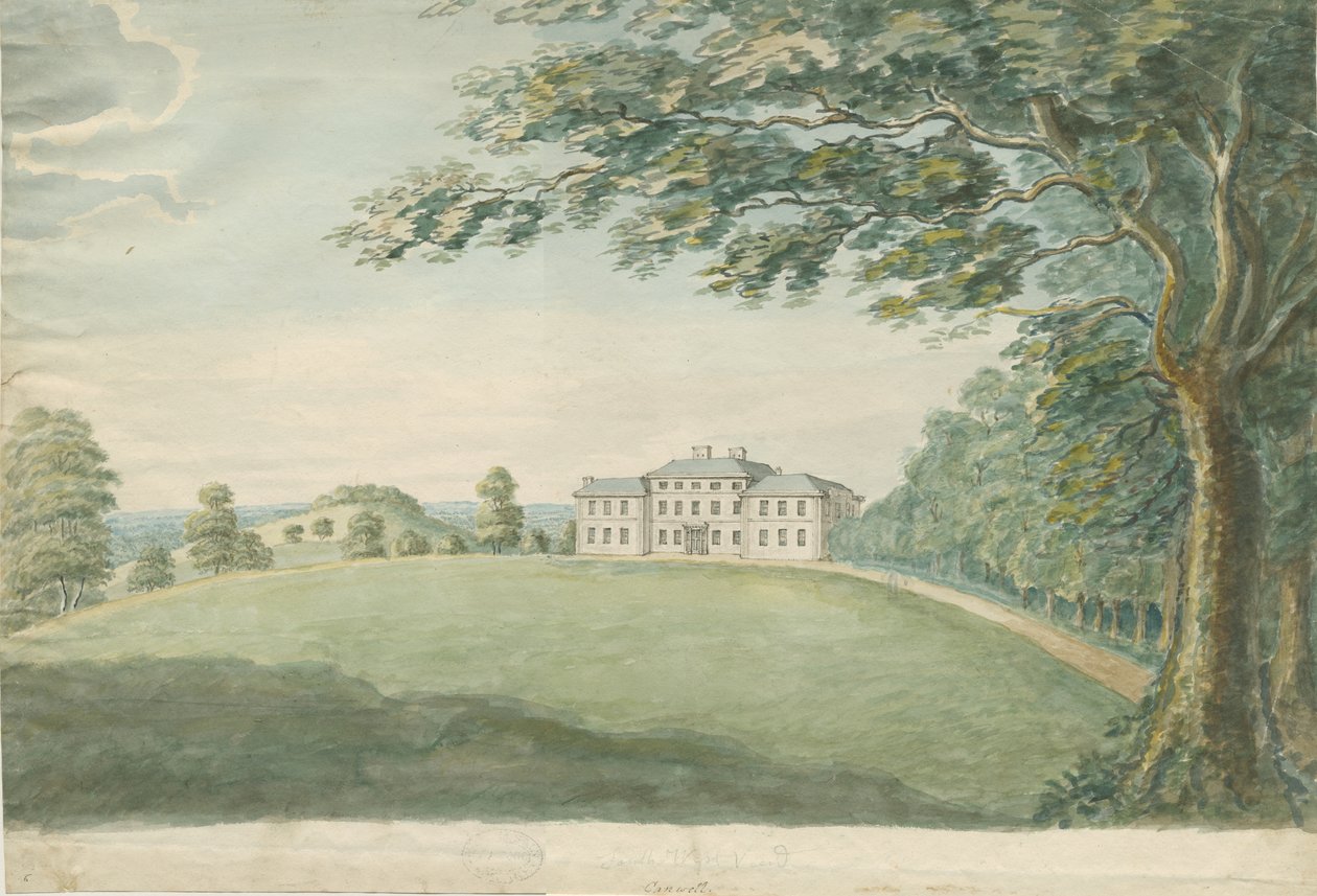 Canwell Hall: malarstwo akwarela, nd [?XVIII w.] autorstwa Unbekannt