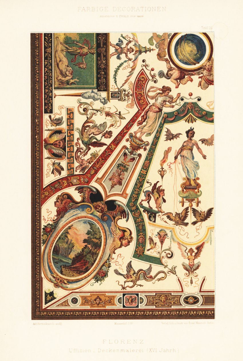 Malowanie sufitu w Galerii Uffizi we Florencji autorstwa Unbekannter Künstler