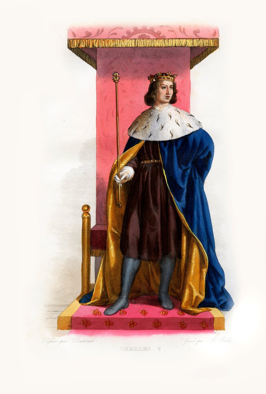 Karol V z Francji zwany Mądrym, c.1844 (grafika) autorstwa Lancelot Volders