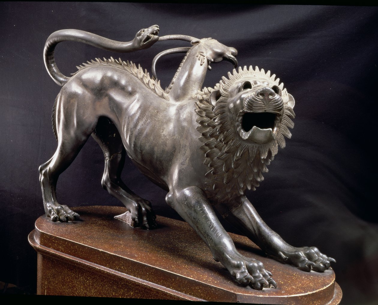 Chimera z Arezzo lub Chimera ranna przez Bellerophon, Etrusków, 380-360 pne (brąz) autorstwa Unbekannt