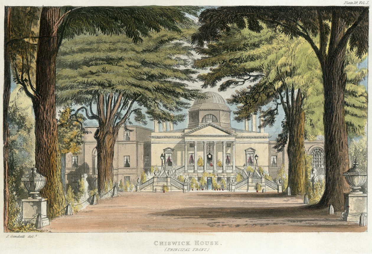 Chiswick House (grawerowanie) autorstwa Unbekannter Künstler