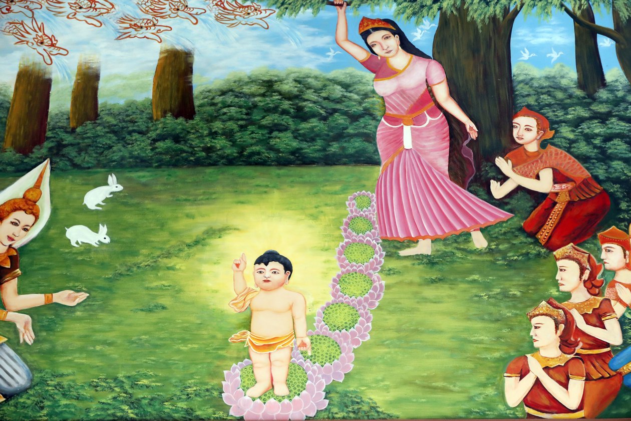 Buddyjska świątynia Chua Tu Quang. Książę Siddhartha Gautama, Budda jako dziecko. Mówi się, że dziecko urodziło się w pełni rozbudzone. Mógł mówić i powiedział swojej matce, że przybył, aby uwolnić całą ludzkość od cierpienia. Vung Tau. Wietnam. autorstwa Unbekannt
