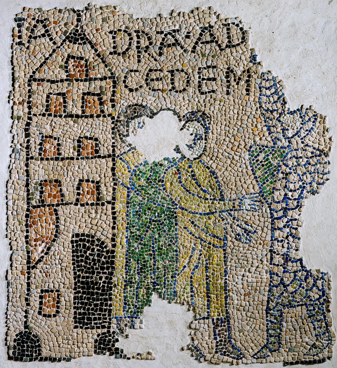 Kościół św. Jana Ewangelisty, IV Krucjata, Fragmenty mozaikowych podłóg przedstawiających Wenecjan., Rawenna, Emilia-Romania, Włochy autorstwa William M. Timlin