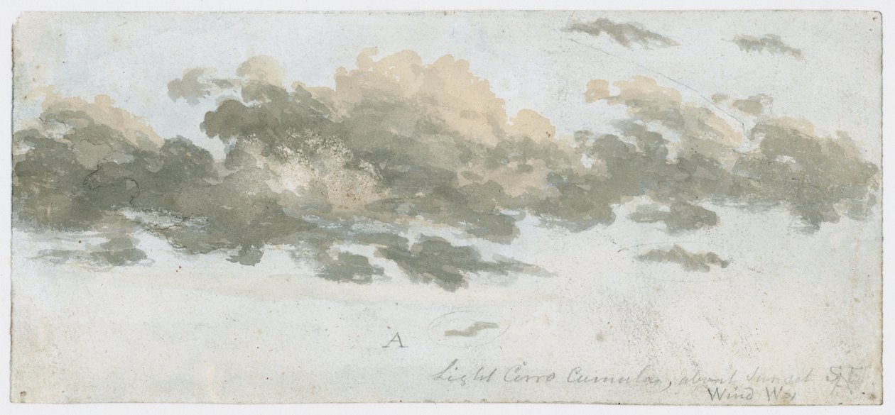 Cirrocumulus, studium chmury, ok. 1803-1811 autorstwa Unbekannter Künstler