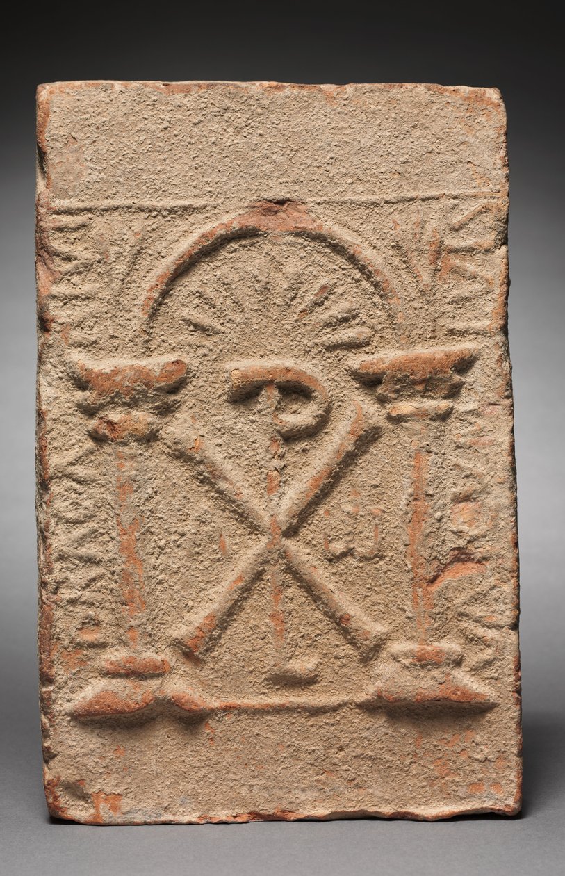 Tablica nagrobna kolumbarium z monogramem Chrystusa, 500-800 autorstwa Unbekannt