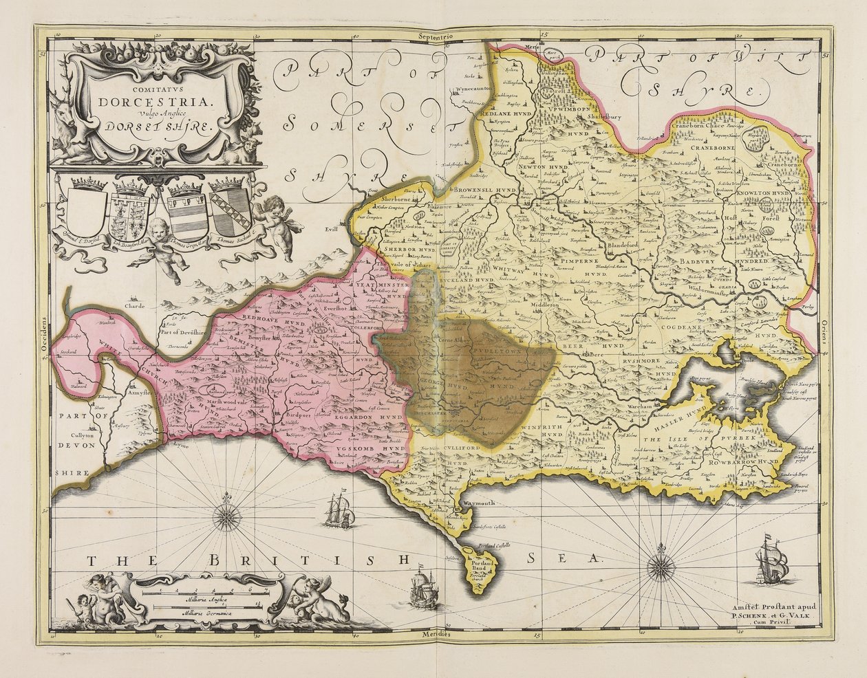 Comitatus Dorcestria vulgo anglice Dorset Shire autorstwa Unbekannter Künstler