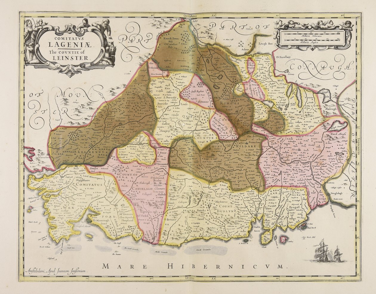 Comitatus Lageniae  Hrabstwo Leinster autorstwa Unbekannter Künstler