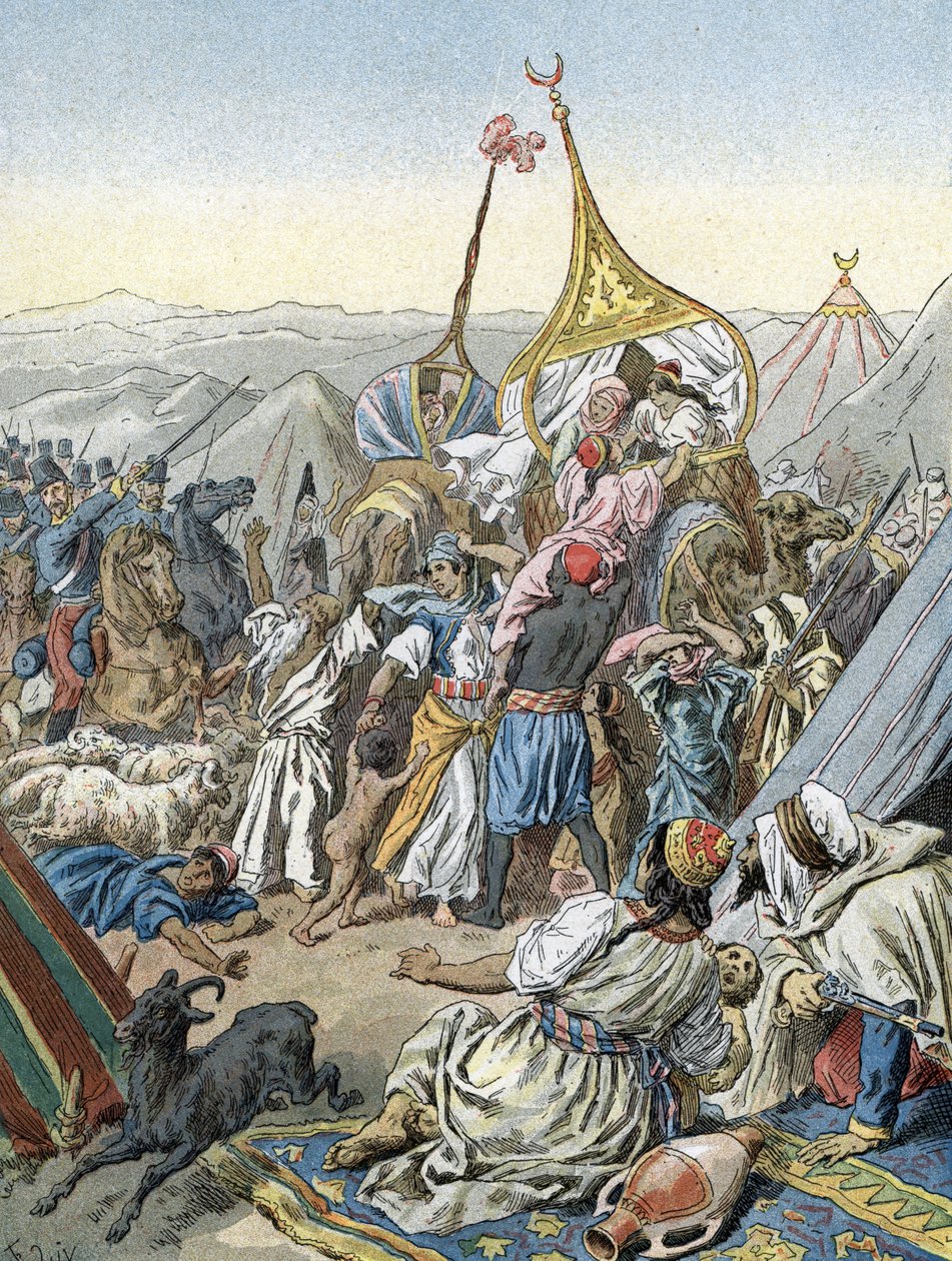 Podbój Algierii przez Francję: zdobycie Smalah Abd-el-Kader w Taguin przez księcia Aumale (1843) autorstwa Unbekannter Künstler