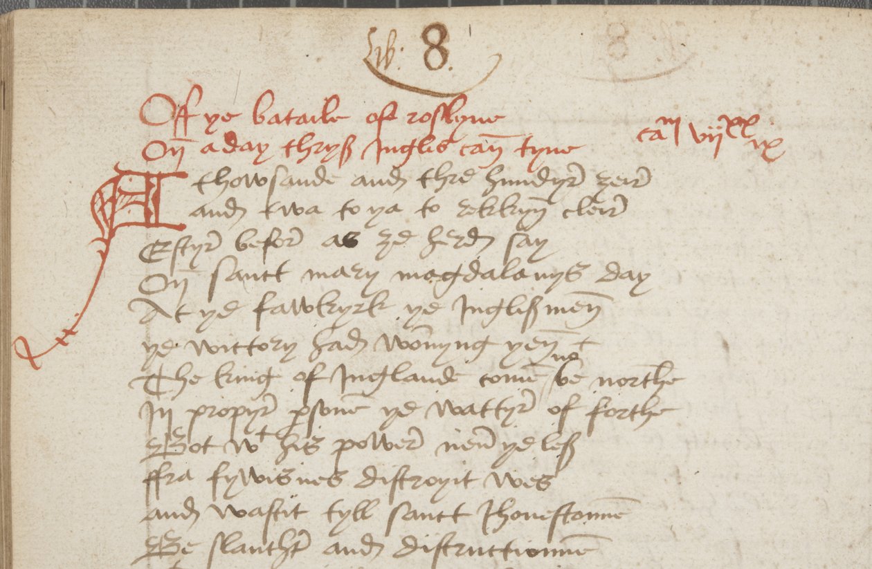 Kopia Kroniki Andrzej z Wyntoun, Fol 325 verso, detal, ok. 1550 (tusz na papierze) autorstwa Unbekannt