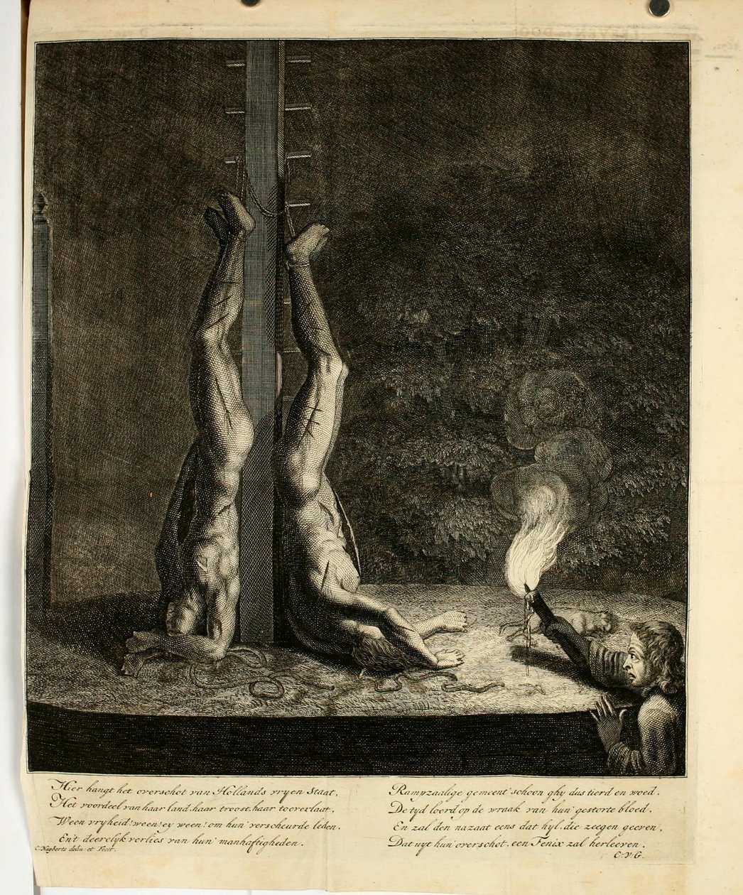 Cornelis Huyberts - Brothers De Witt na Groene Zoodje w Hadze (noc) endoodderdoorlugtig00hoev 0752 autorstwa Unbekannter Künstler
