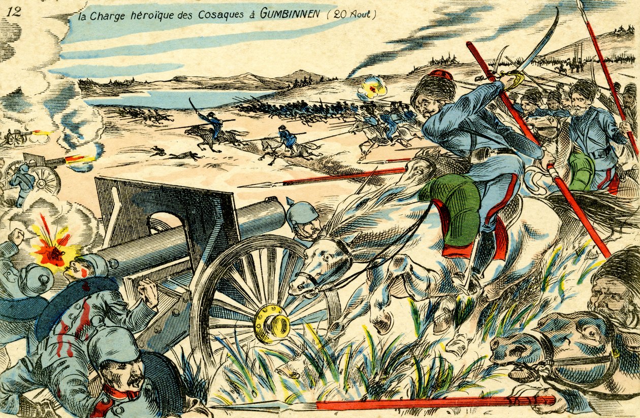 Szarża kozacka pod Gumbinnen, 20 sierpnia 1914 r. autorstwa Unbekannter Künstler