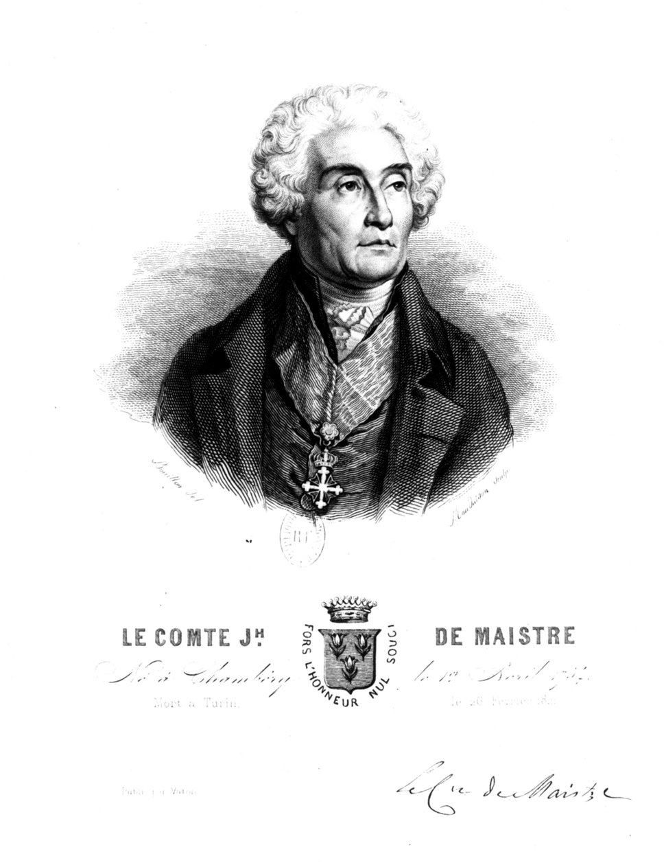 Hrabia Joseph de Maistre (1754 - 1821). autorstwa Unbekannt