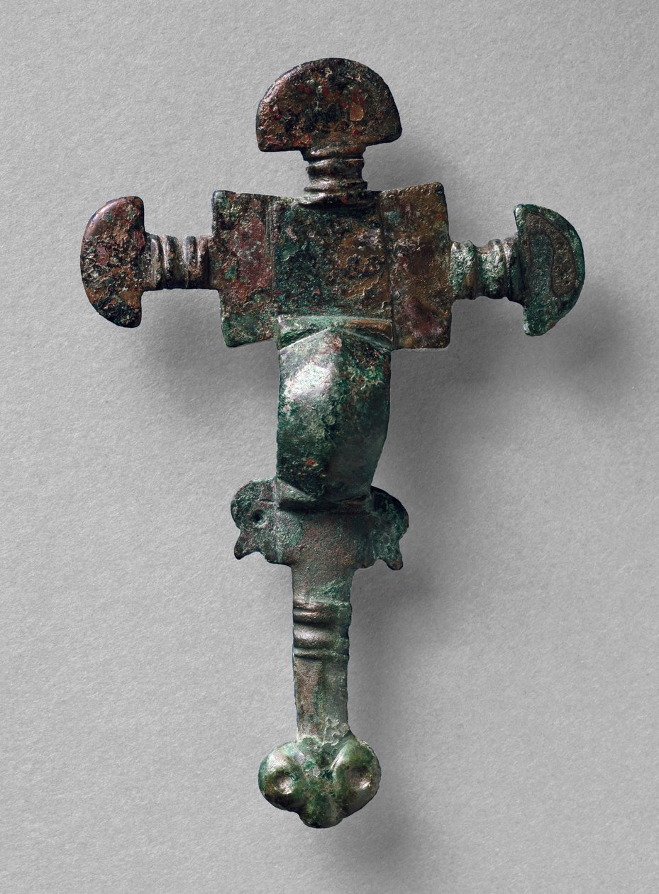 Broszka w kształcie krzyża, z Haslingfield, Cambridgeshire, Anglo-Saxon (stop miedzi) autorstwa Unbekannt