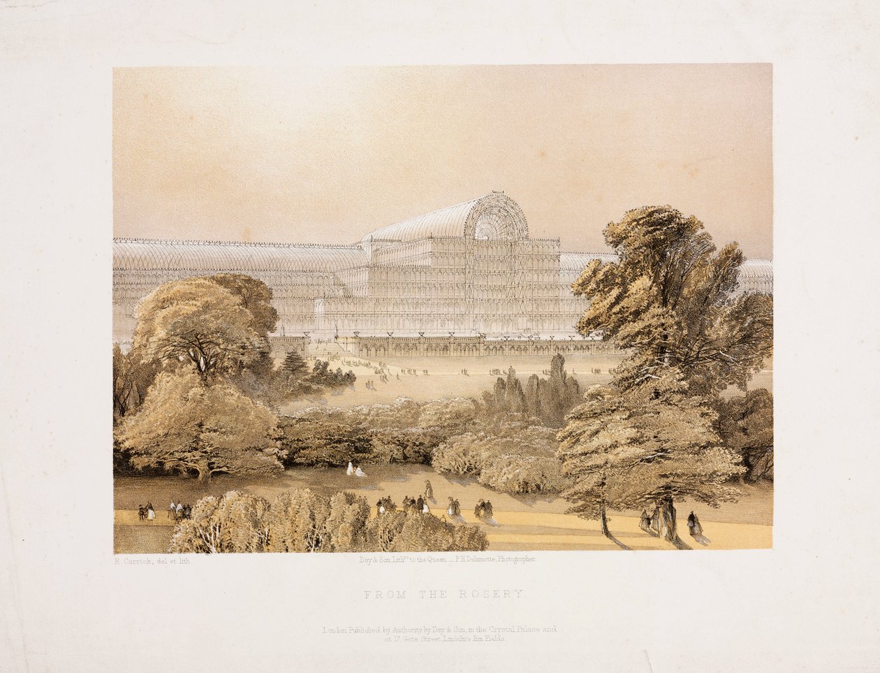 Pałac Kryształowy, powielka wystawa Pałac Kryształowy z Różańca, ok. 1855 autorstwa Unbekannter Künstler