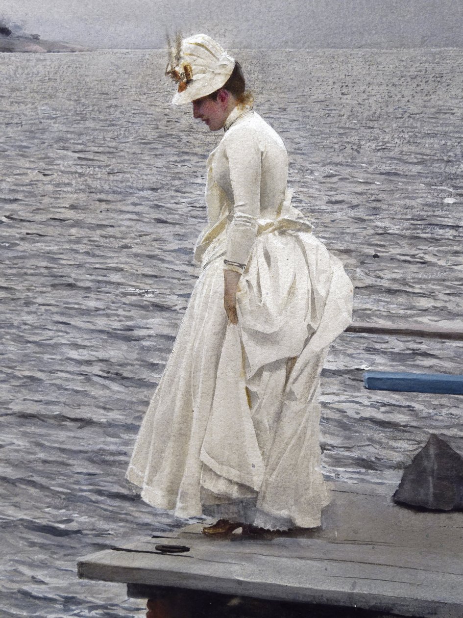 Szczegół: Letnie wakacje (1886, akwarela na papierze). Sztokholm, kolekcja prywatna. Anders Zorn (1860-1920) autorstwa Unbekannter Künstler