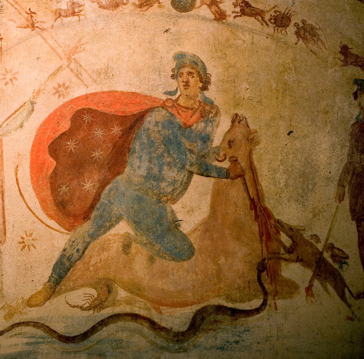 Fragment fresku w Mitreum (zdjęcie) autorstwa Unbekannter Künstler