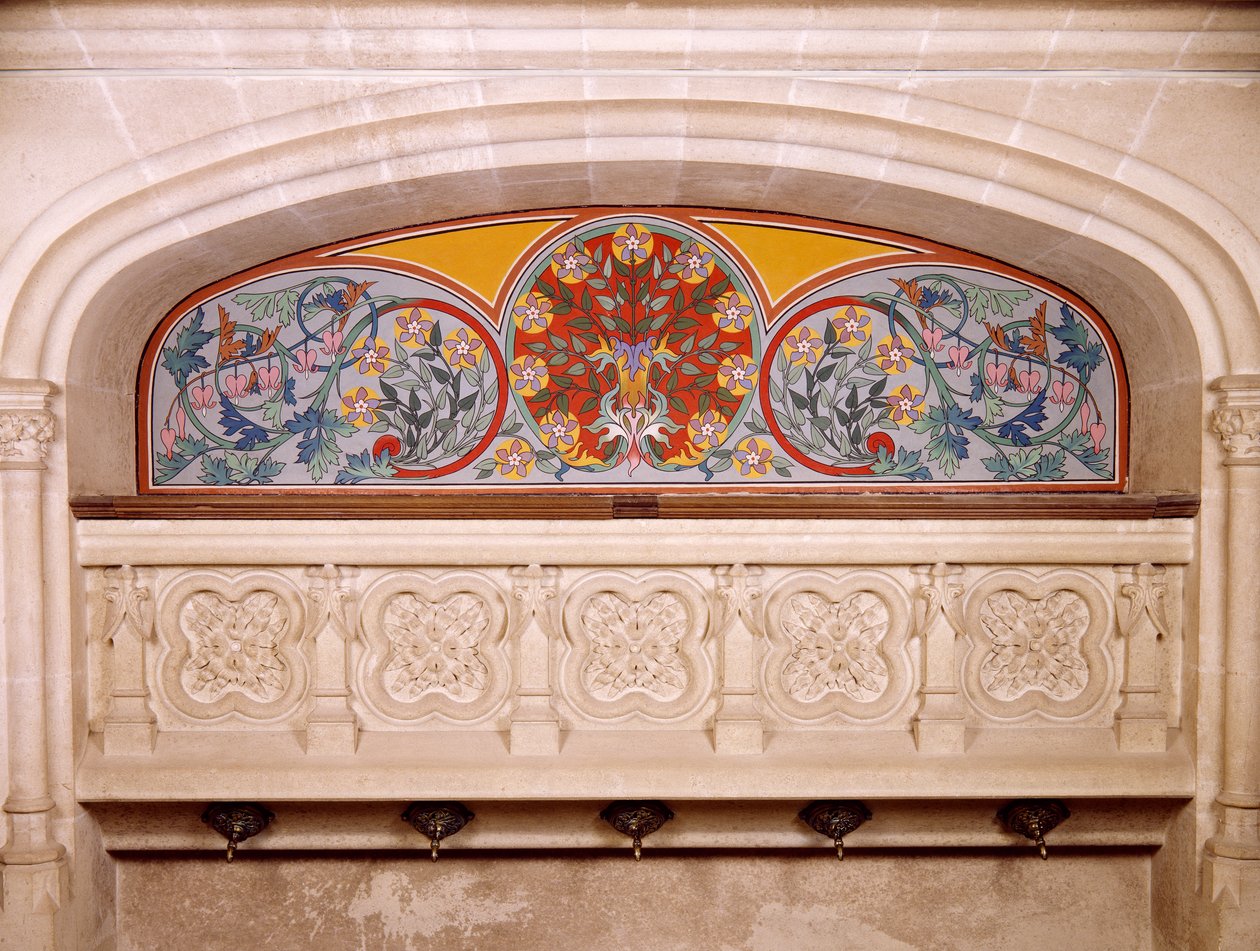 Detal dekoracji Chateau de Roquetaillade, Francja autorstwa Benjamin Baud