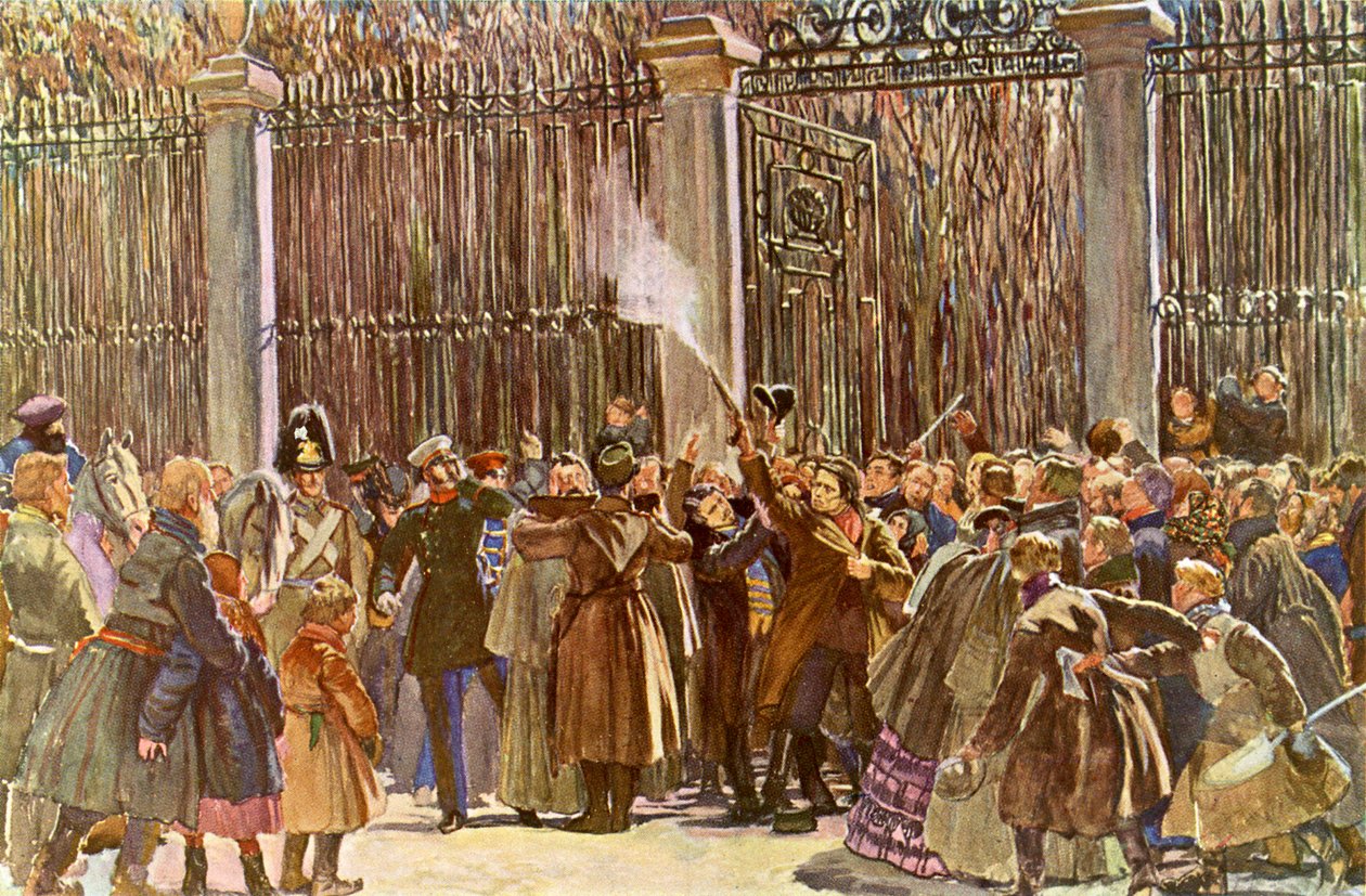 Próba zamachu na Aleksandra II podjęta przez Dmitrija Karakozowa autorstwa Unbekannter Künstler