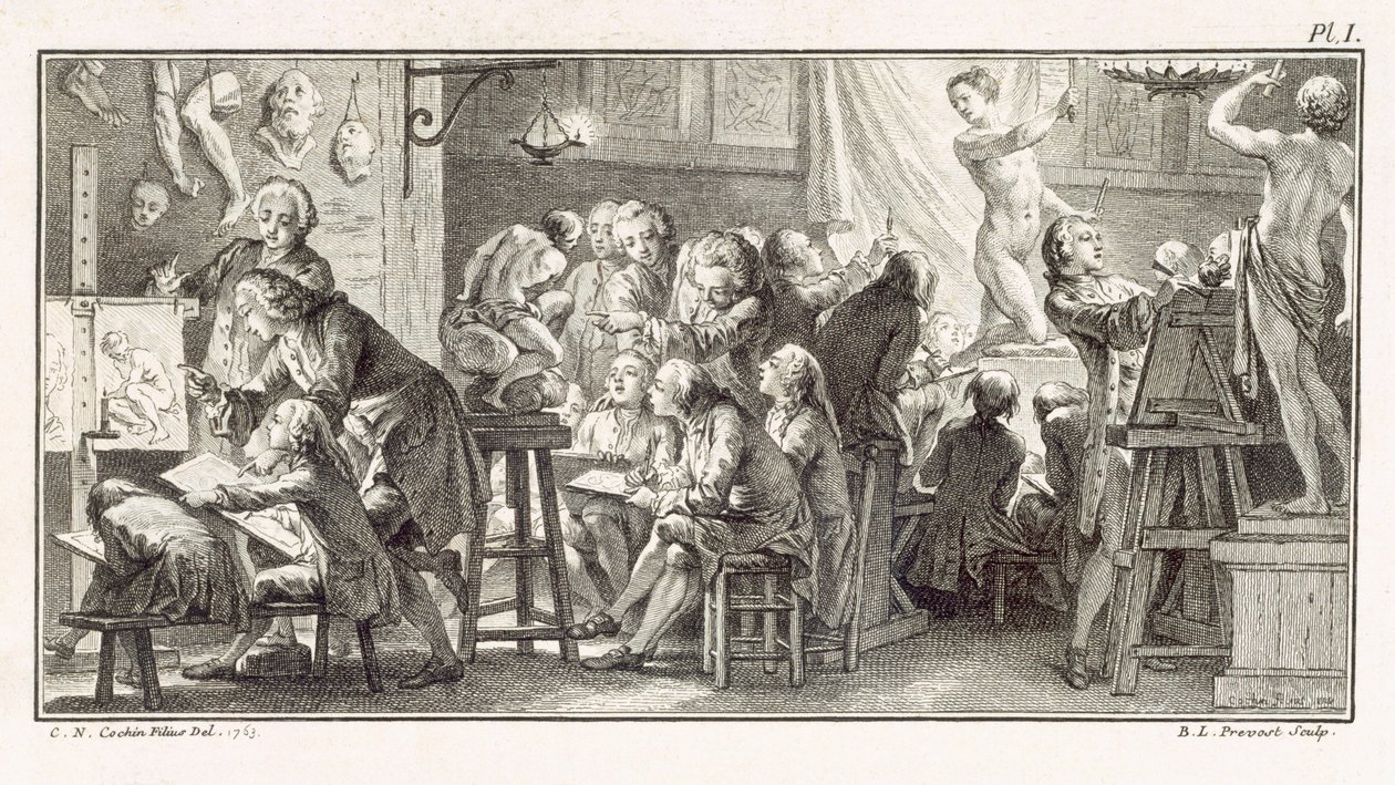 Klasa rysunku, ilustracja ze „Słownika nauk” M. de Lande, c.1770 (lit) autorstwa Unbekannt